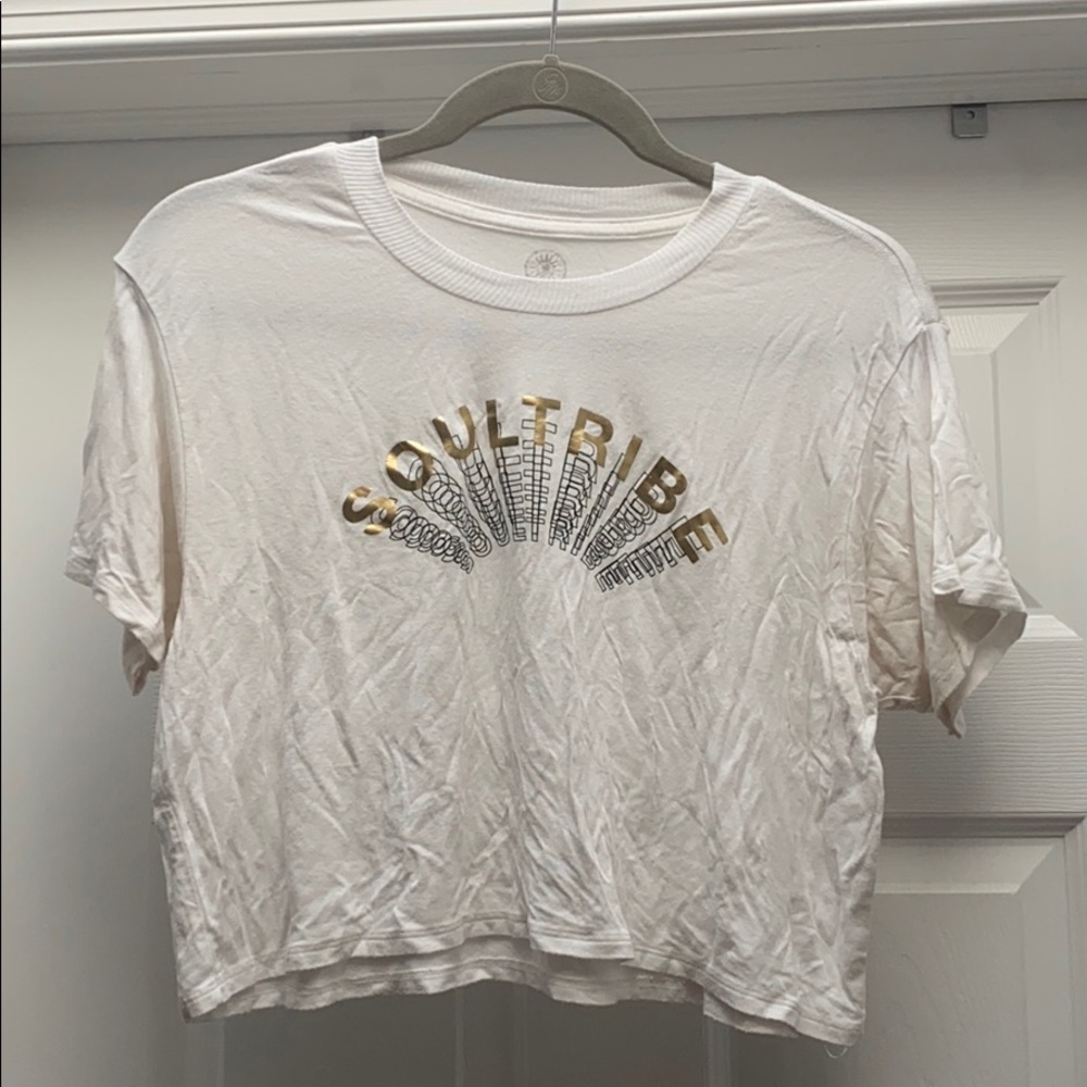 Soul cycle cropped SoulTribe white t-shirt